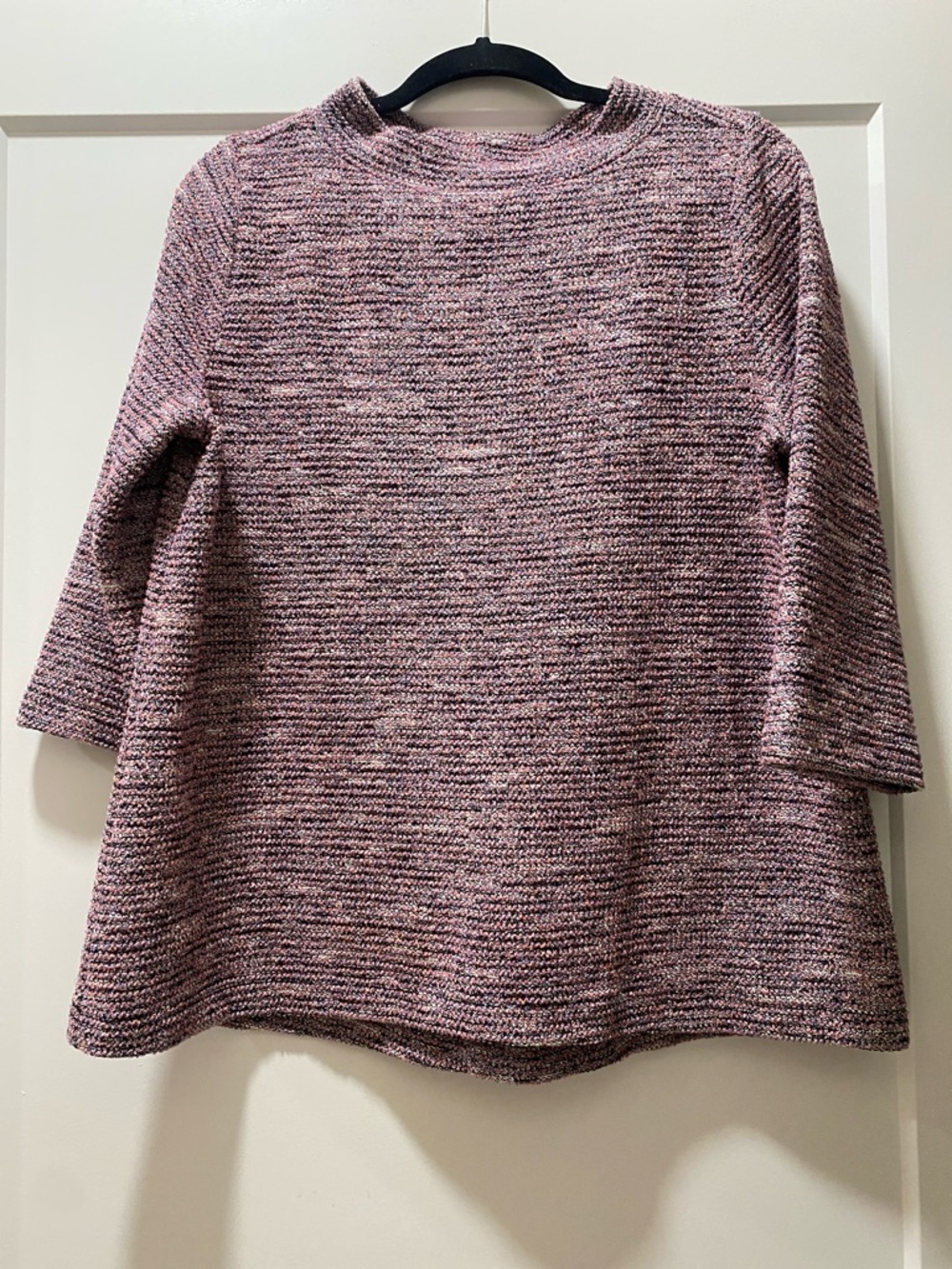 Textured Knit Tunic Sweater in Dusty Rose